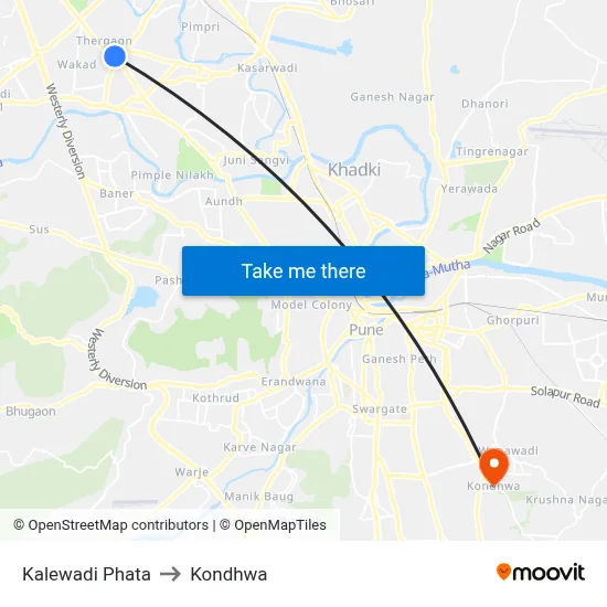 Kalewadi Phata to Kondhwa map