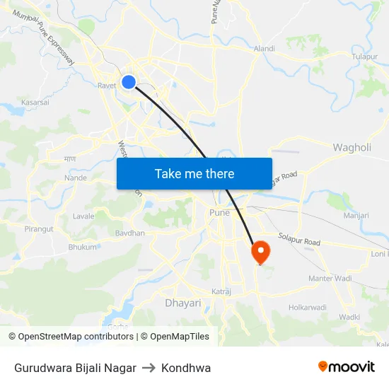 Gurudwara Bijali Nagar to Kondhwa map