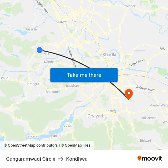 Gangaramwadi Circle to Kondhwa map