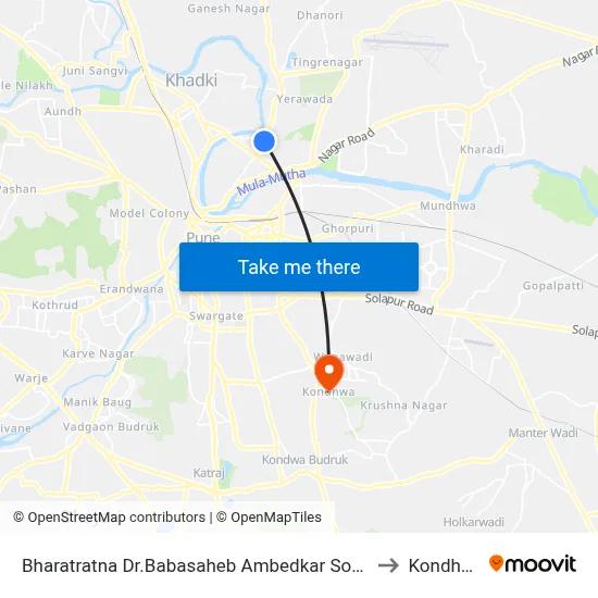 Bharatratna Dr.Babasaheb Ambedkar Society to Kondhwa map