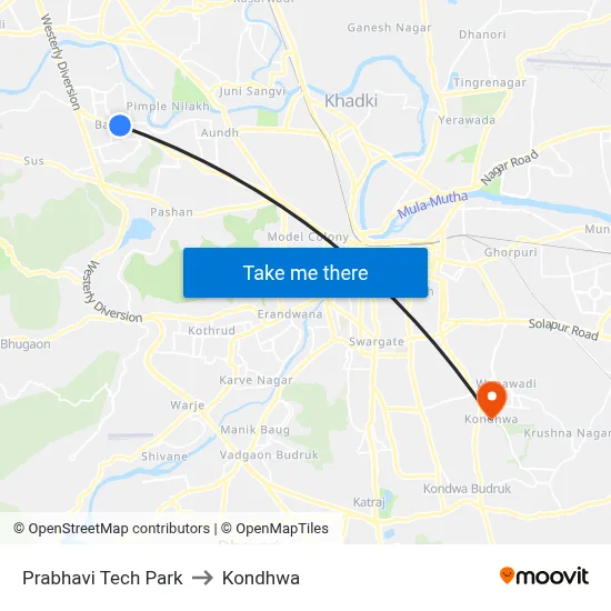 Prabhavi Tech Park to Kondhwa map