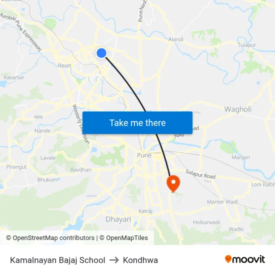 Kamalnayan Bajaj School to Kondhwa map
