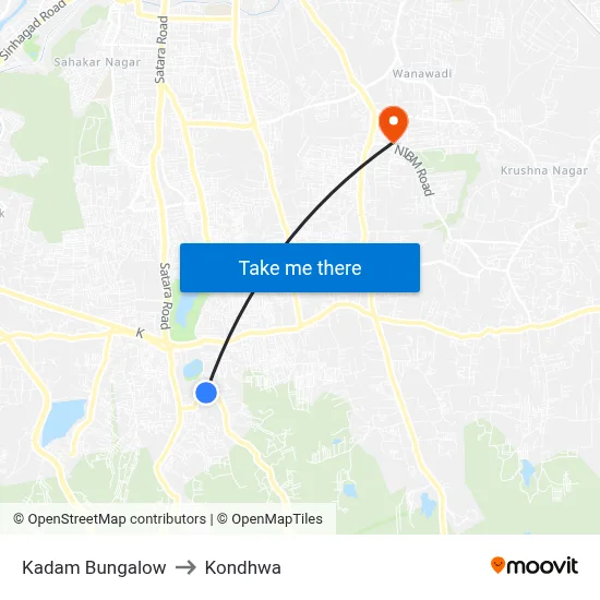 Kadam Bungalow to Kondhwa map