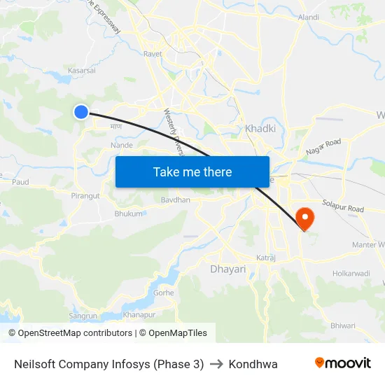 Neilsoft Company Infosys (Phase 3) to Kondhwa map