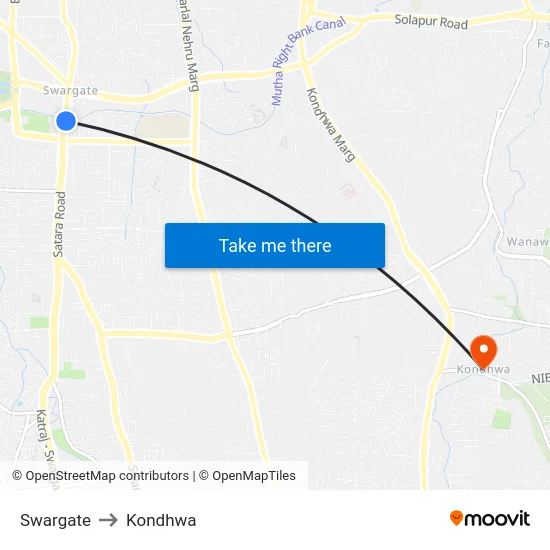 Swargate to Kondhwa map