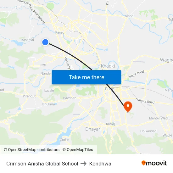 Crimson Anisha Global School to Kondhwa map