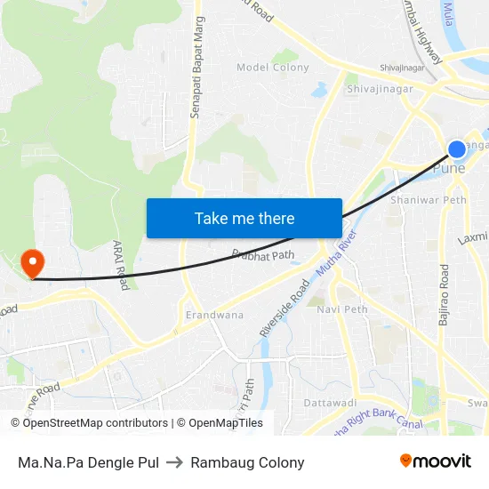 Ma.Na.Pa Dengle Pul to Rambaug Colony map