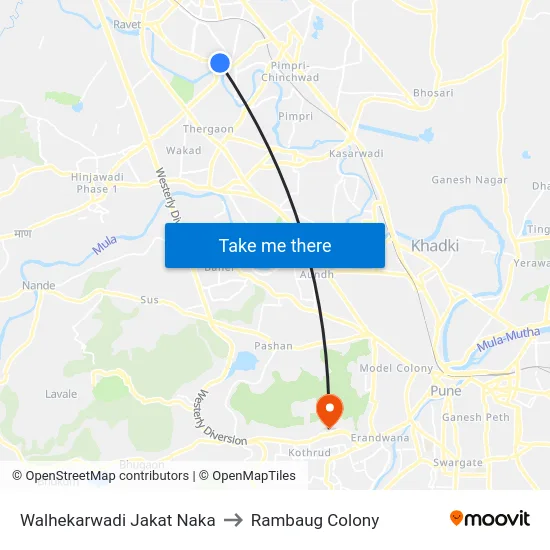 Walhekarwadi Jakat Naka to Rambaug Colony map