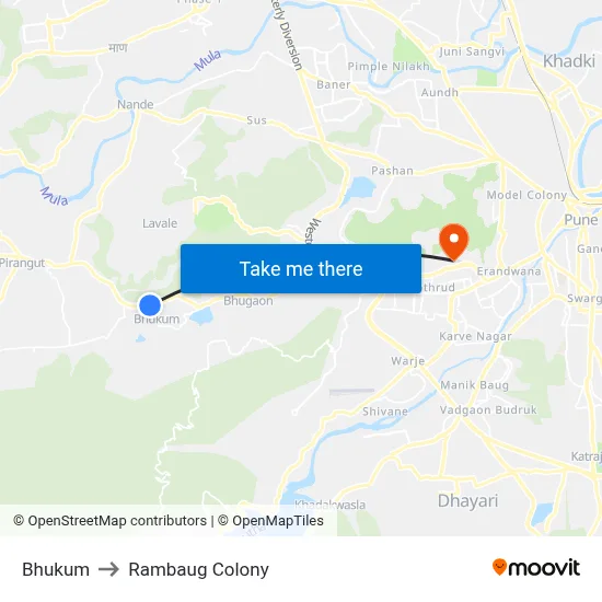 Bhukum to Rambaug Colony map