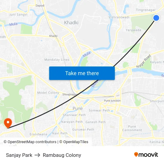Sanjay Park to Rambaug Colony map