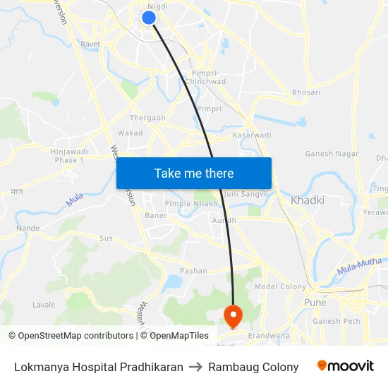 Lokmanya Hospital Pradhikaran to Rambaug Colony map
