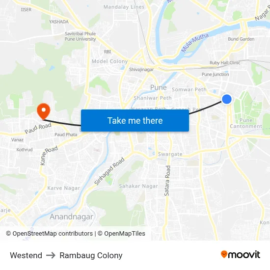 Westend to Rambaug Colony map