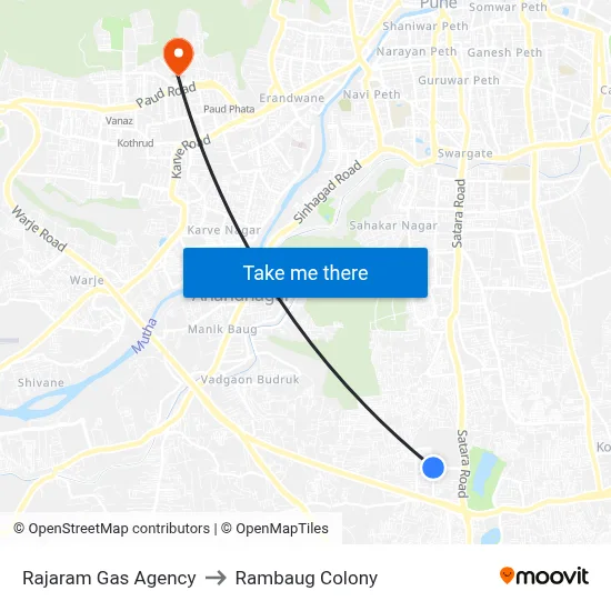 Rajaram Gas Agency to Rambaug Colony map
