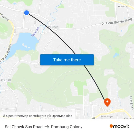 Sai Chowk Sus Road to Rambaug Colony map