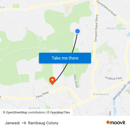 Janwadi to Rambaug Colony map