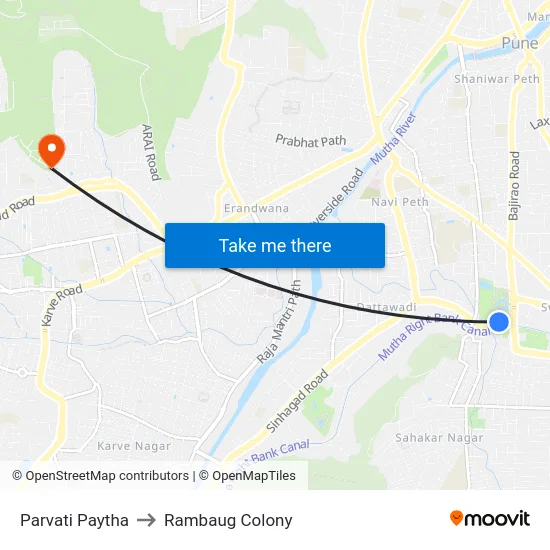 Parvati Paytha to Rambaug Colony map