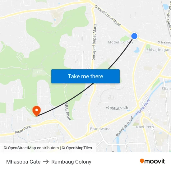 Mhasoba Gate to Rambaug Colony map