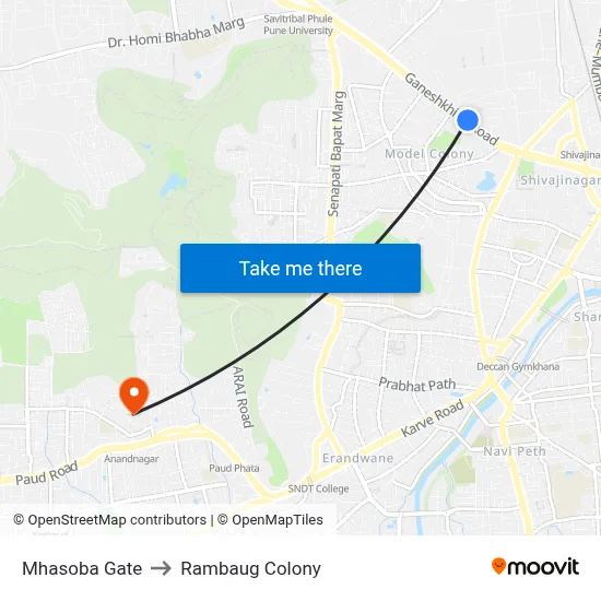 Mhasoba Gate to Rambaug Colony map