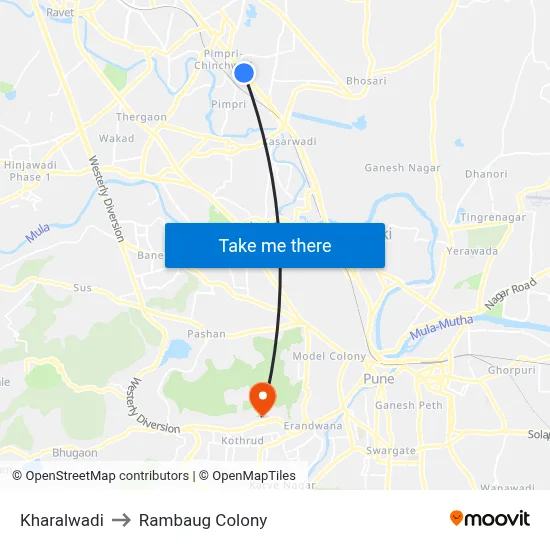 Kharalwadi to Rambaug Colony map