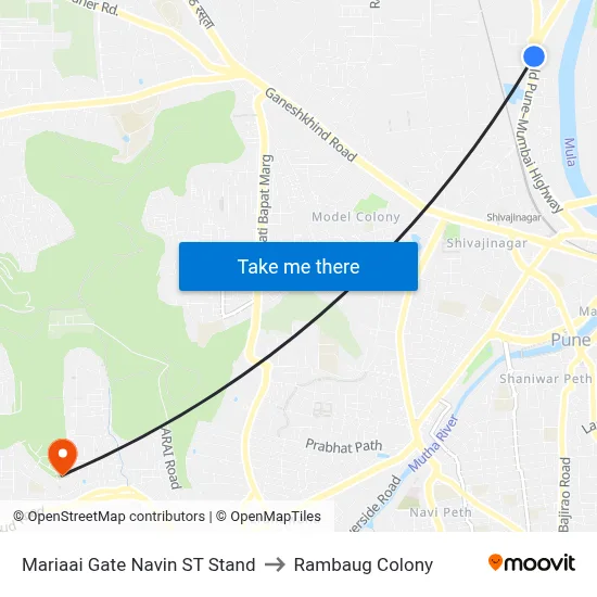 Mariaai Gate Navin ST Stand to Rambaug Colony map