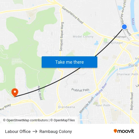 Labour Office to Rambaug Colony map