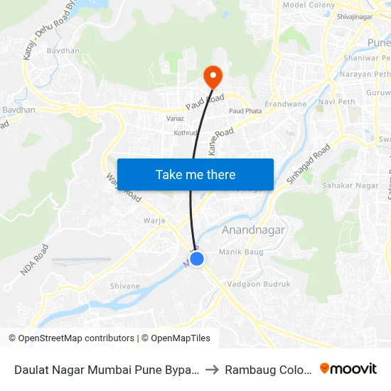 Daulat Nagar Mumbai Pune Bypass to Rambaug Colony map