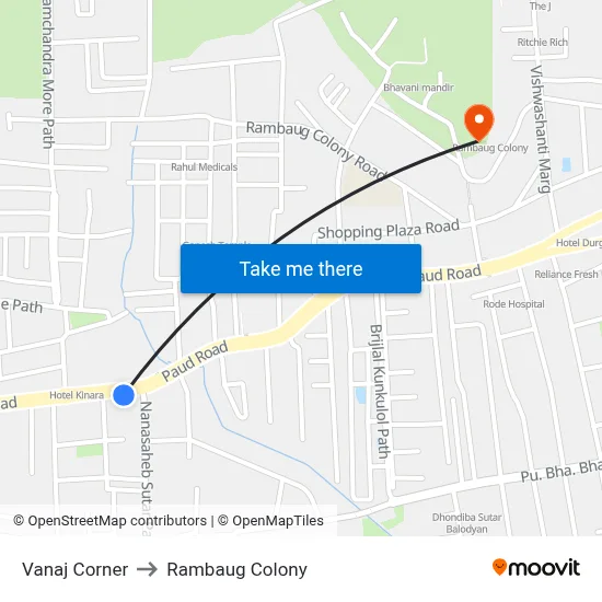 Vanaj Corner to Rambaug Colony map
