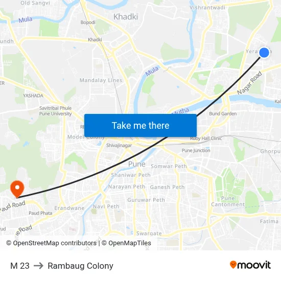 M 23 to Rambaug Colony map