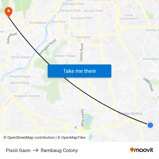Pisoli Gaon to Rambaug Colony map