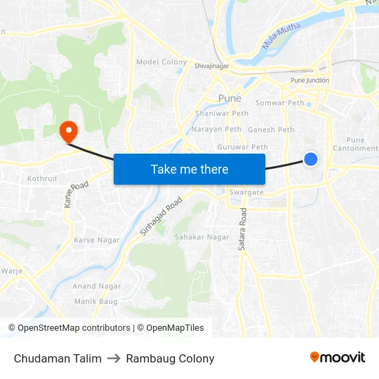 Chudaman Talim to Rambaug Colony map