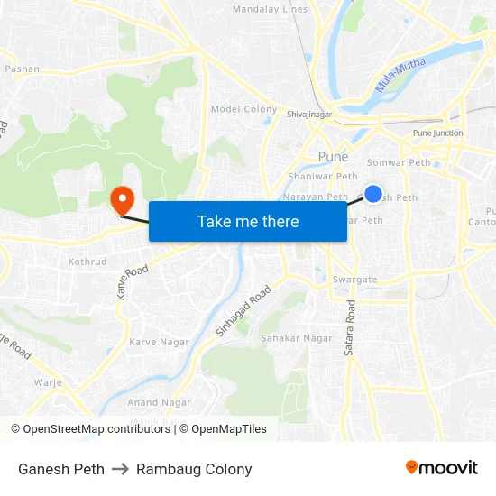 Ganesh Peth to Rambaug Colony map