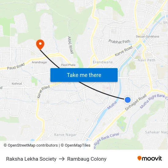 Raksha Lekha Society to Rambaug Colony map