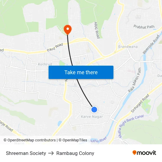 Shreeman Society to Rambaug Colony map