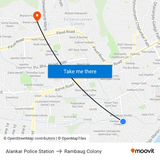 Alankar Police Station to Rambaug Colony map