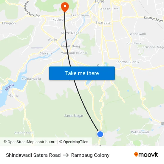 Shindewadi Satara Road to Rambaug Colony map