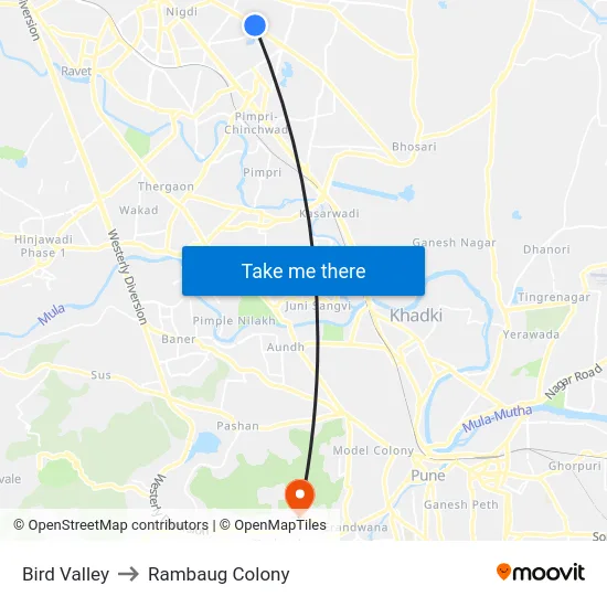 Bird Valley to Rambaug Colony map