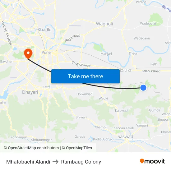 Mhatobachi Alandi to Rambaug Colony map