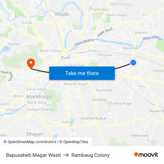 Bapusaheb Magar Wasti to Rambaug Colony map