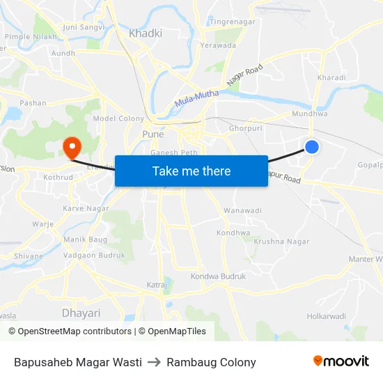 Bapusaheb Magar Wasti to Rambaug Colony map