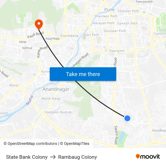 State Bank Colony to Rambaug Colony map