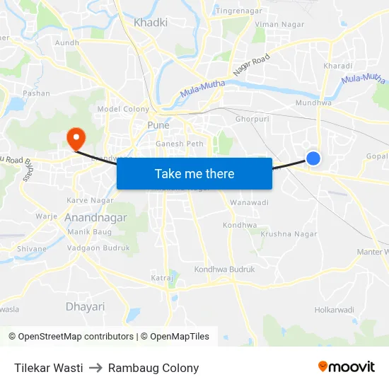 Tilekar Wasti to Rambaug Colony map
