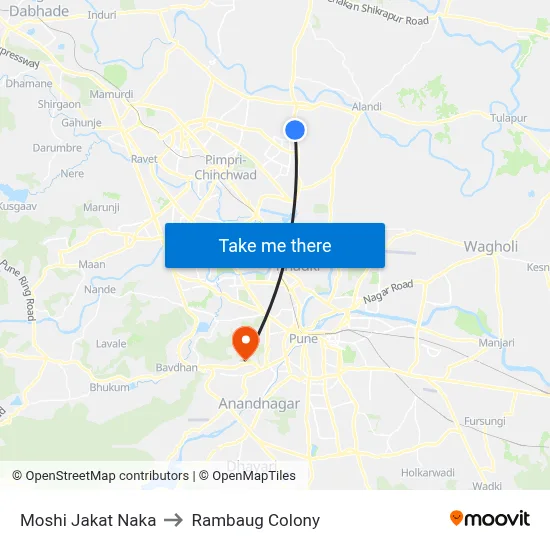 Moshi Jakat Naka to Rambaug Colony map