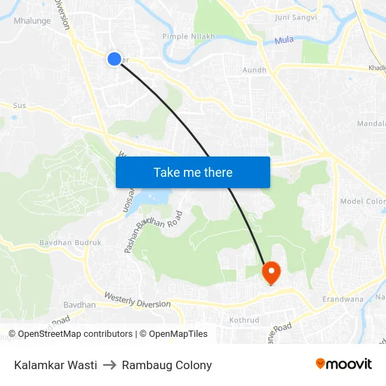 Kalamkar Wasti to Rambaug Colony map
