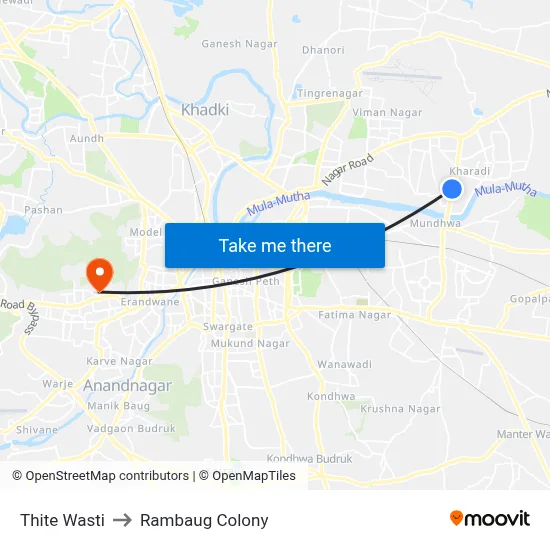 Thite Wasti to Rambaug Colony map