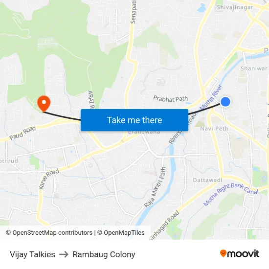 Vijay Talkies to Rambaug Colony map