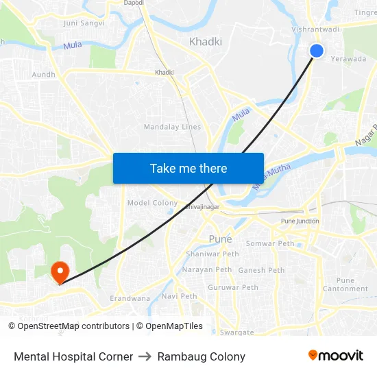 Mental Hospital Corner to Rambaug Colony map