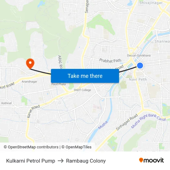 Kulkarni Petrol Pump to Rambaug Colony map