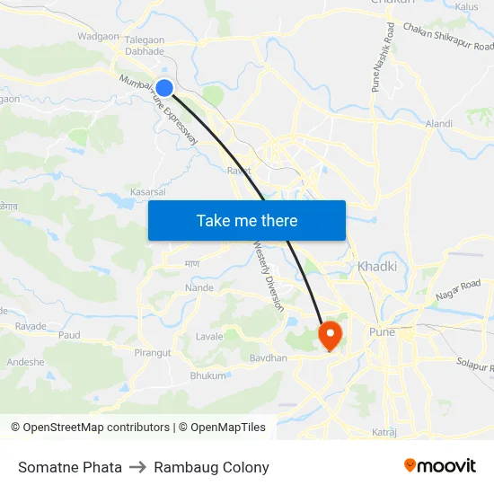 Somatne Phata to Rambaug Colony map