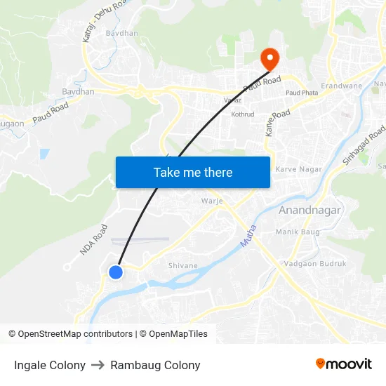 Ingale Colony to Rambaug Colony map