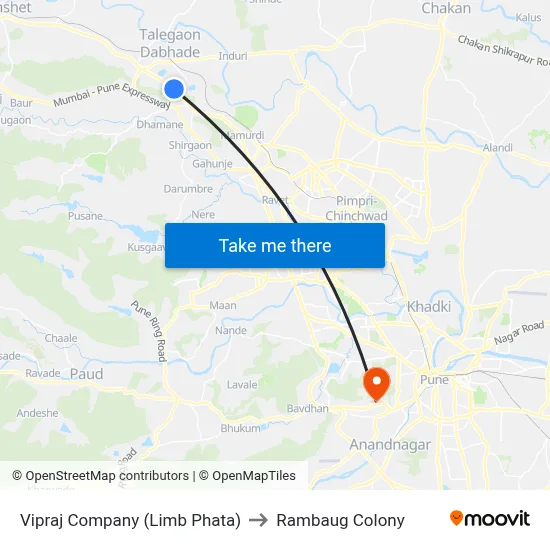 Vipraj Company (Limb Phata) to Rambaug Colony map